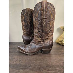 Cavenders Western Cowgirl Boots Brown Snip Toe Women's Size 8
